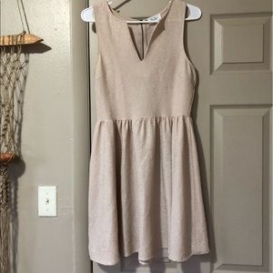 Cream with gold flecks for and flair mini dress